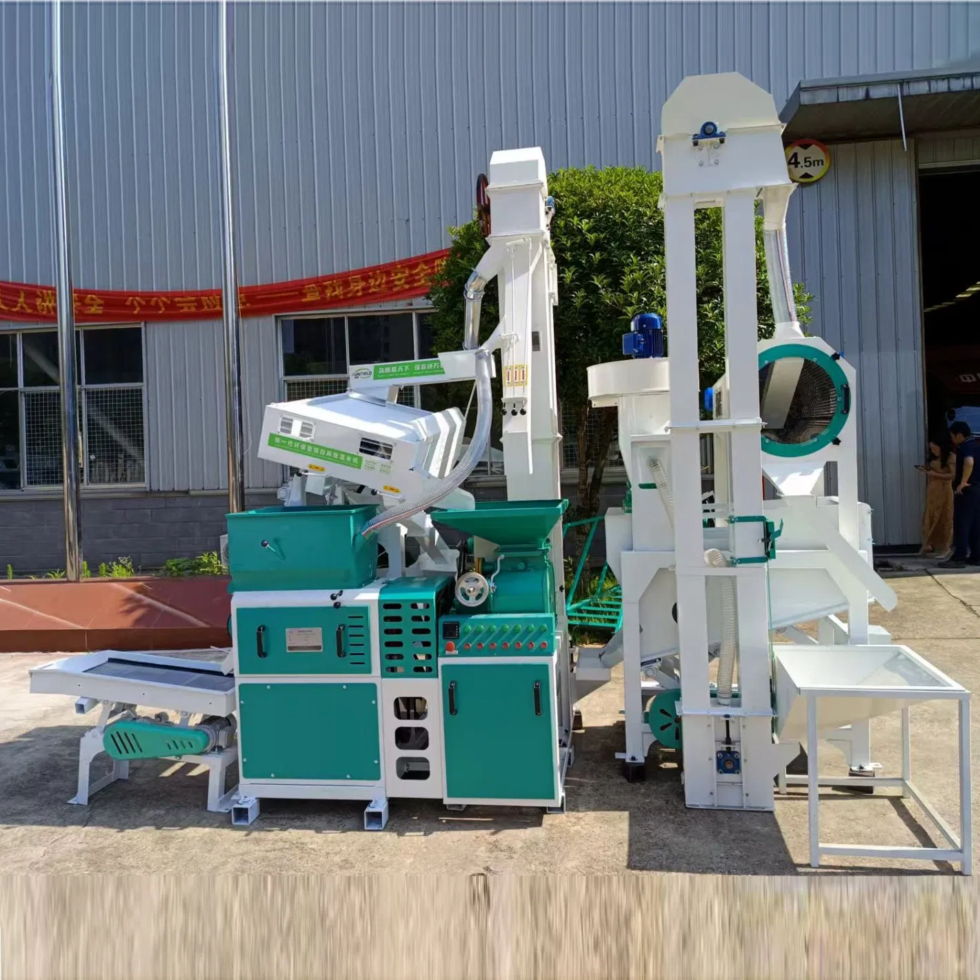 Planta de Procesamiento de Arroz con Clasificador de Color 6ln-18/15sf Máquina de Molienda de Arroz Combinada 800-1000kg/H 25-34kw Tqlq50c Despiedradora Mlgt18 Descascaradora Mgzc70X5 Separador