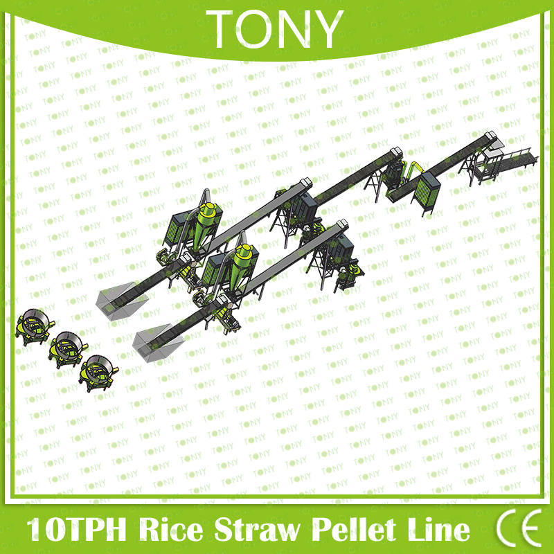 Capacidad de Procesamiento Fuerte 10t/H Planta Completa de Pellets de Paja de Arroz en Venta