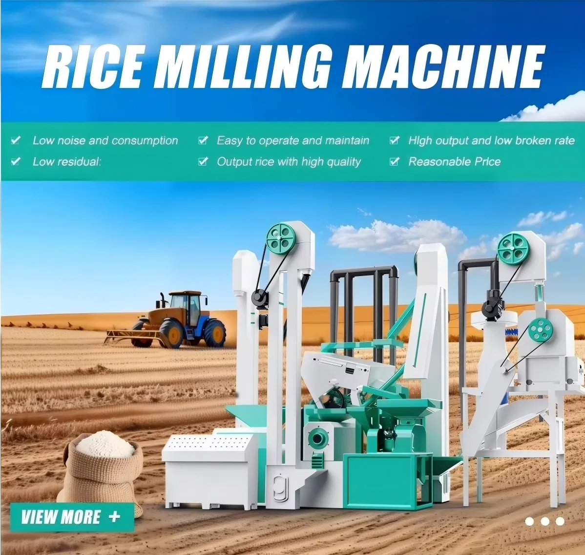 Molino de Arroz Industrial Completo Combinación de Alta Precisión