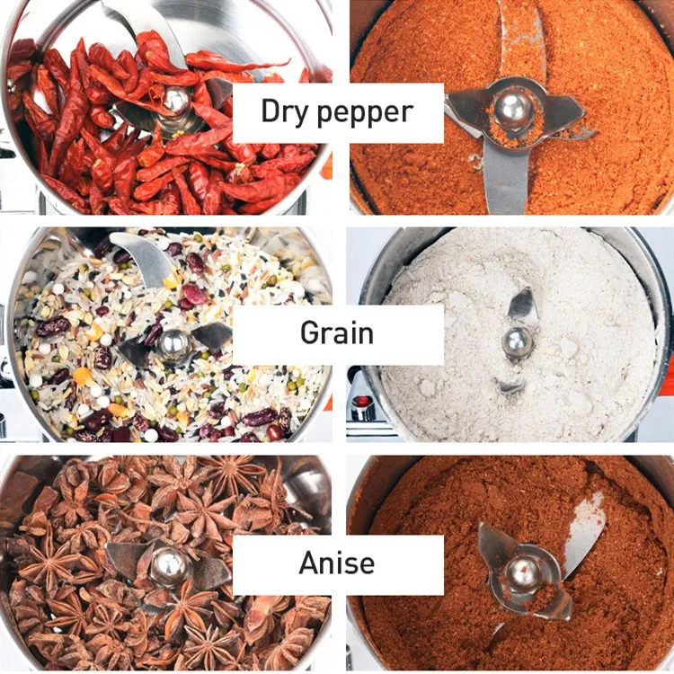 Mini molino hidráulico de arroz, maíz y dal, pulverizador de alimentos secos, molino de harina, maíz, especias, chile, café