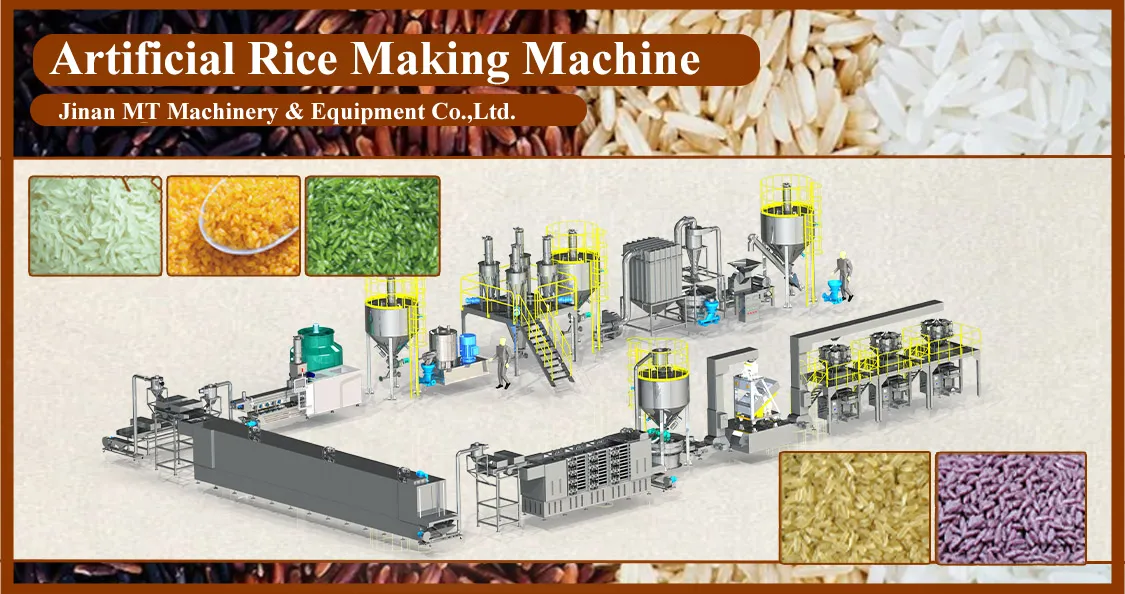 Línea de procesamiento completa de arroz instantáneo fortificado de doble tornillo de gran capacidad