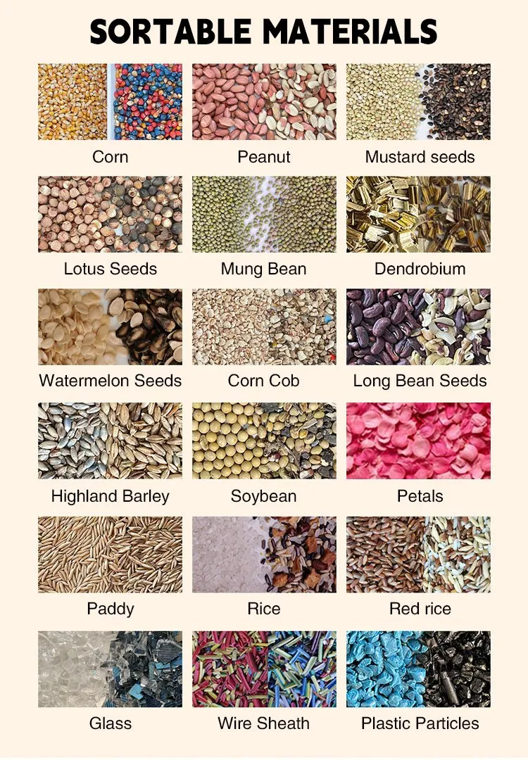 Pequeño Mini Semillas Inteligentes Grano Arroz Clasificador de Color CCD