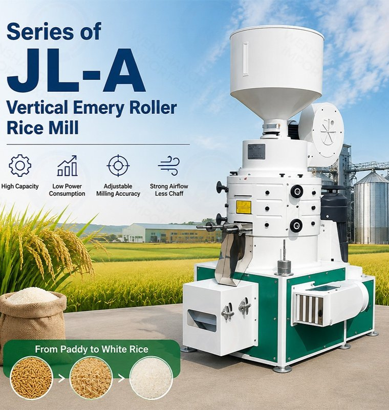 Máquina de blanqueo de arroz con rodillo de emery vertical Jl-a para el procesamiento de arroz, mijo, maíz y sorgo