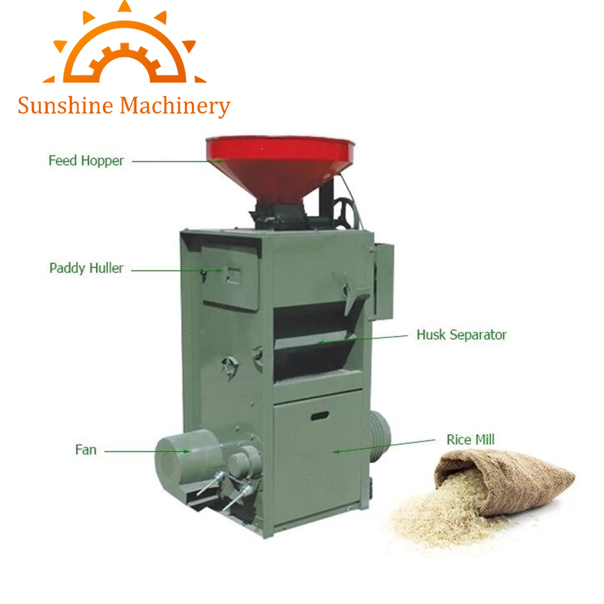 Pequeña máquina de fresado combinada, molino de arroz automático mini en venta