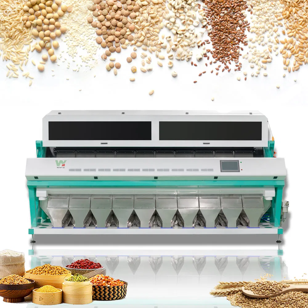 Máquina clasificadora de colores con cámara CCD de alto rendimiento, control remoto por WiFi para granos, semillas, nueces, sésamo, arroz, trigo, soja, frijoles negros y plástico