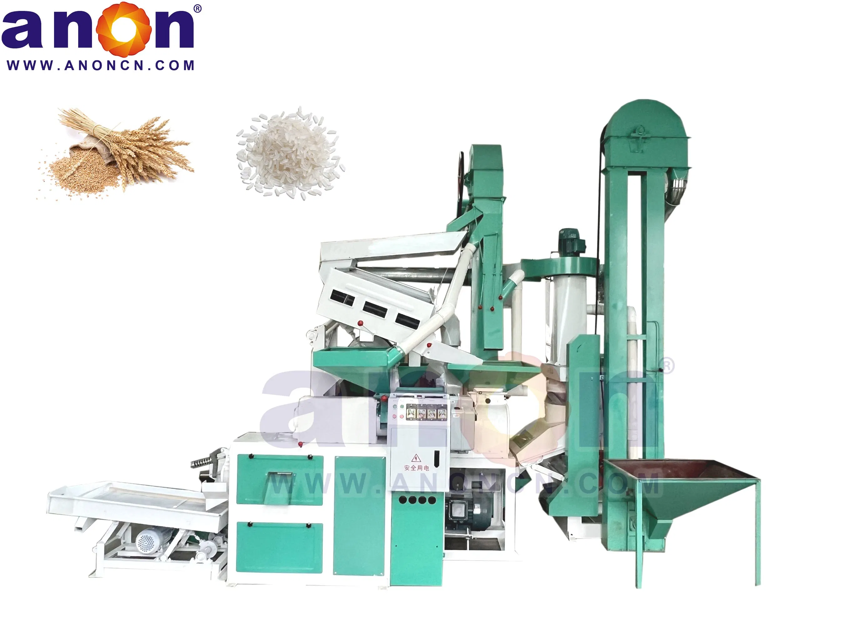 Anon 15s Molino de Placas para Granos Descascarador de Arroz Línea de Producción de Molienda de Arroz Mini Molino de Arroz