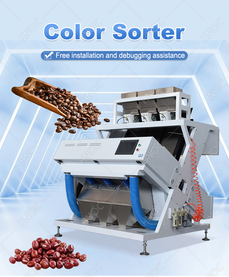 Máquina de clasificación de cereales, nueces, granos verdes, soja, color, pacana, pasa, arroz, color de pacana, frijol de cacao para plástico
