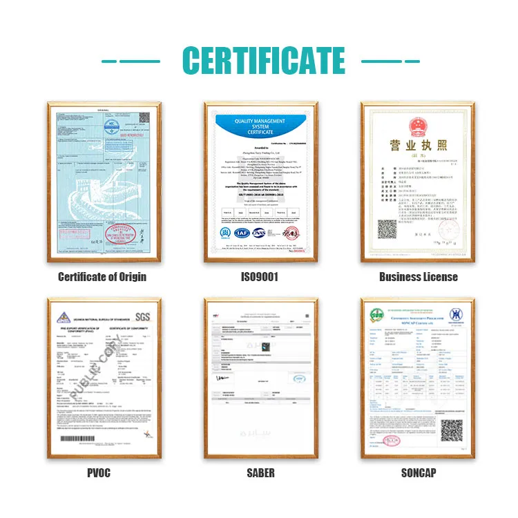 Certificaciones del equipo de molienda de arroz