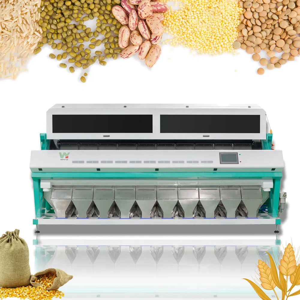 Máquina clasificadora de colores con cámara CCD de alto rendimiento, control remoto por WiFi para granos, semillas, nueces, sésamo, arroz, trigo, soja, frijoles negros y plástico