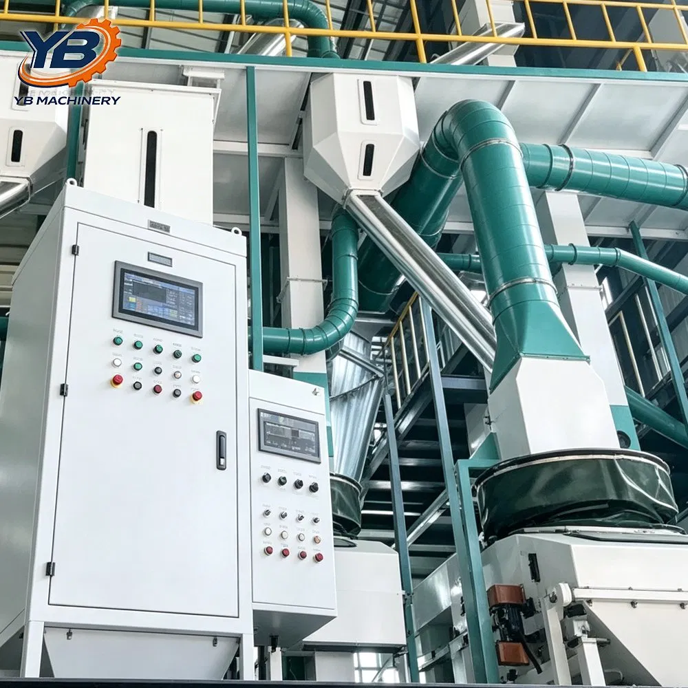 Planta de molino de arroz comercial con sistema de control inteligente