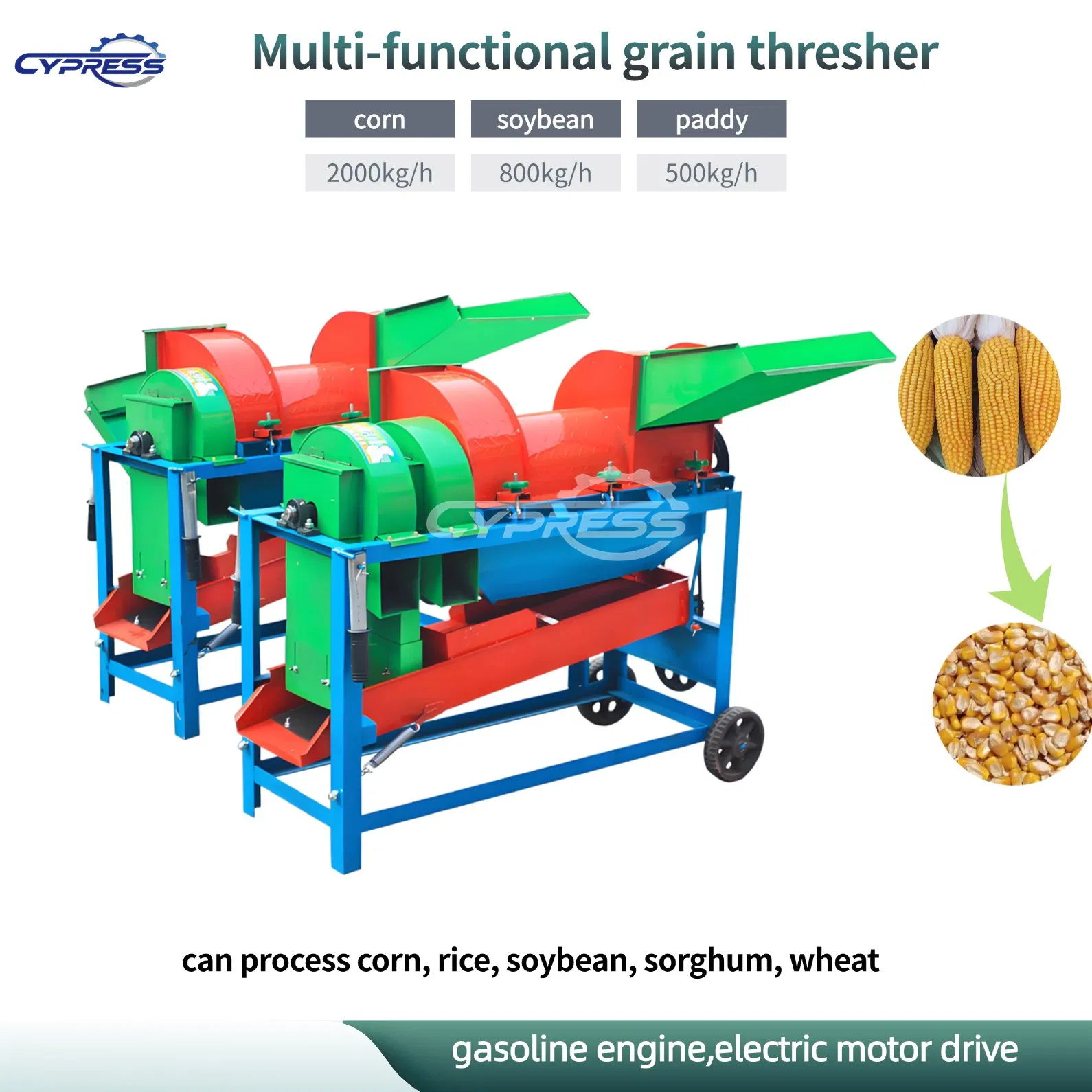 Máquina desgranadora automática de sorgo, arroz, soja, maíz, máquina multifuncional de trilla de trigo, sorgo, soja, mijo, máquina desgranadora de maíz