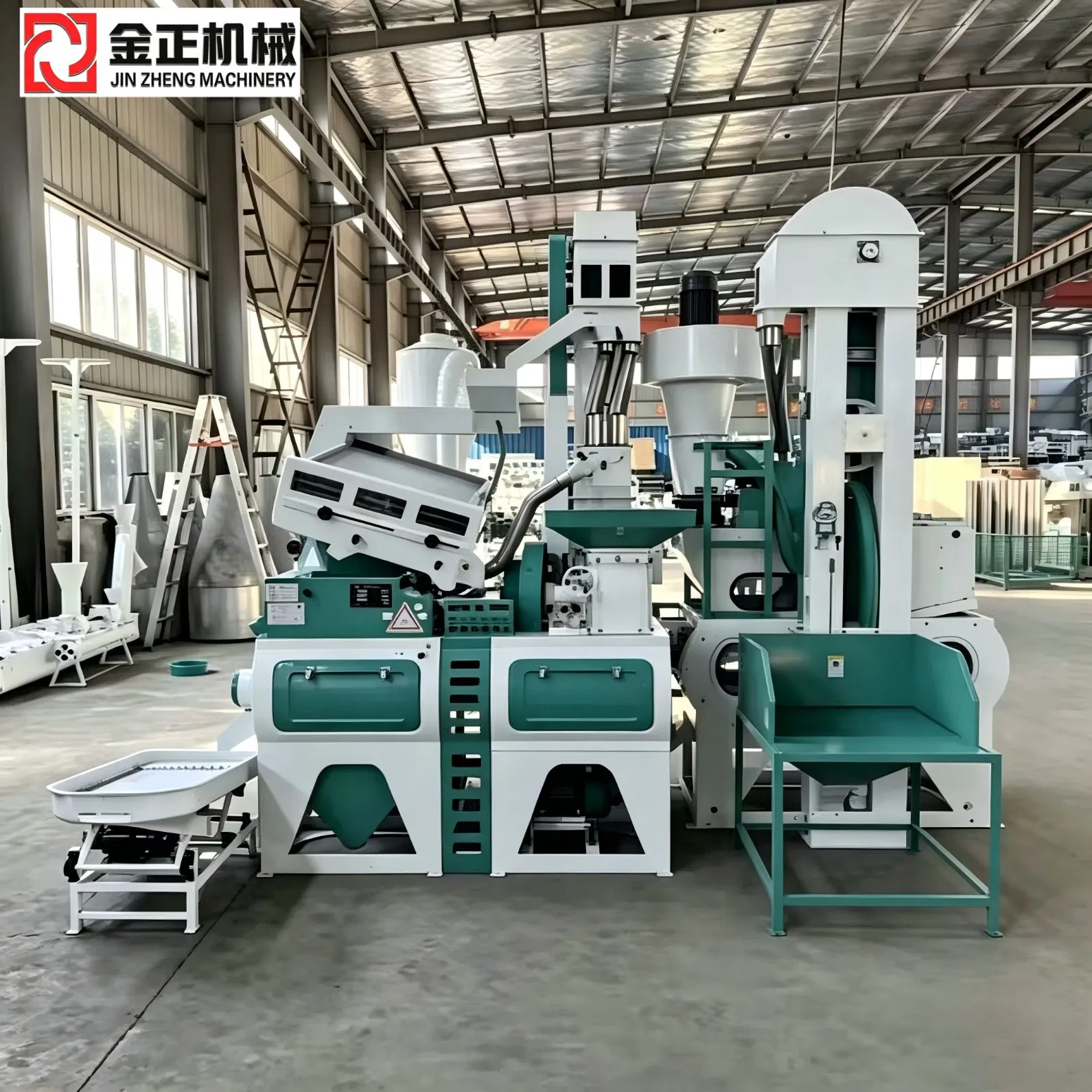 Complete Rice Mill Machines Rice Whitening Production Line Rice Dehusking Hulling Sheller Machine Paddy Cleaner Rice De Stoner Grain Cleaning Grinding Machine