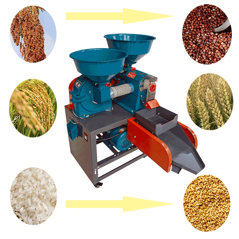 Nueva máquina de desgranado, trituración, eliminación de piedras y pelado de mijo y arroz
