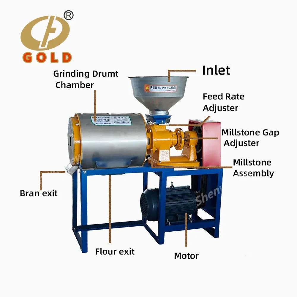 Molino de Grano Automático en Venta 150kg/H Molinillo de Arroz y Trigo