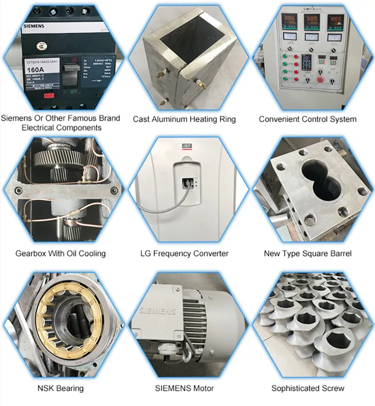 Detalle técnico de la máquina extrusora de cereales
