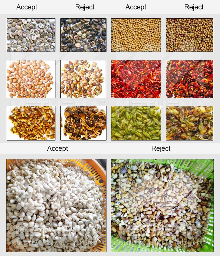 Máquina de clasificación de colores para granos de plástico óptico, cacahuetes, granos de café y arroz