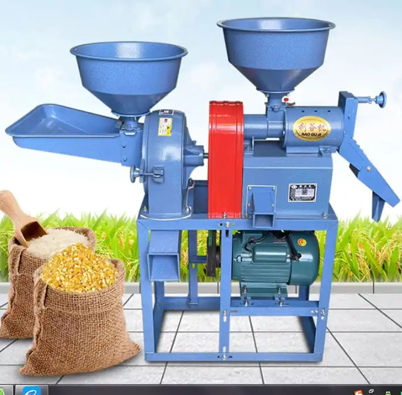 Máquina de descascarar / huskear / moler / blanquear / pulir arroz de tipo rodillo pequeña mini para uso doméstico