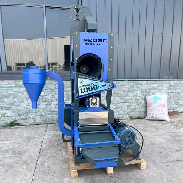 Máquina de molino de arroz Bb-N2026 1000kg/H 1ton Unidad de molienda de arroz por hora 380V Removedor de piedras de poder Elevador de alimentación Máquina de descascarado de arroz de un solo paso Máquina de pulido