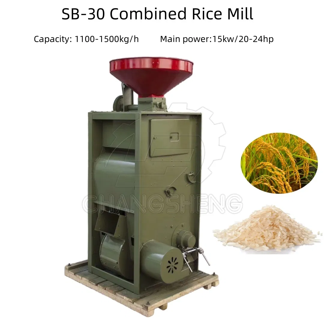 Sb-30 Máquina de molino de arroz combinada automática, máquina descascaradora de arroz