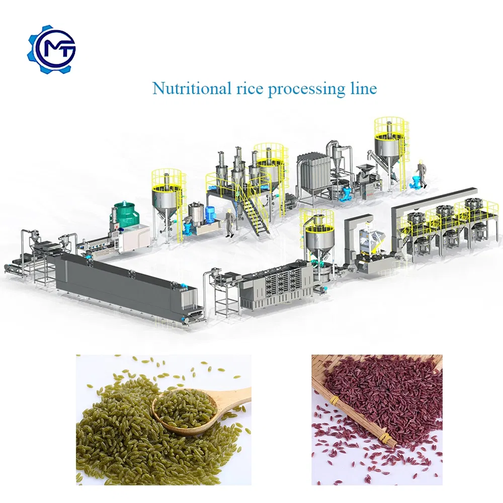 Línea de procesamiento de arroz fortificado automático completa