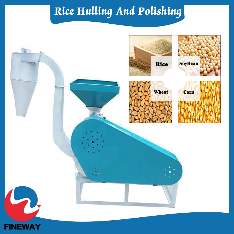 Equipo portátil de procesamiento de arroz con motor diésel