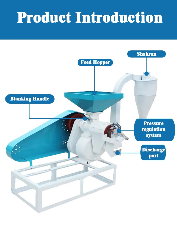 Equipo portátil de procesamiento de arroz con motor diésel