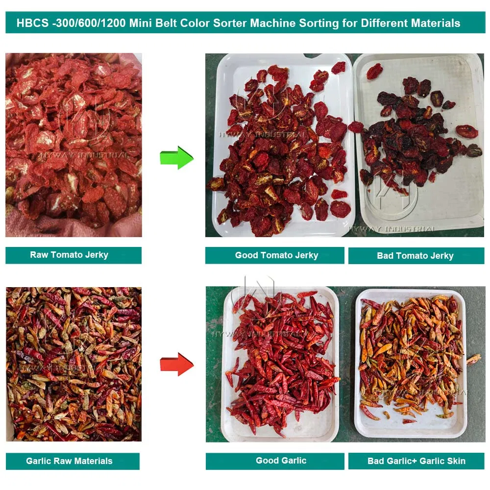 Máquina clasificadora de colores Ai Inteligente 500-1200kg/H Mini Cinta Oruga Granos de Café Cereza Ajo Plástico Pimiento Picante Almendras Aceitunas Pistachos Arroz
