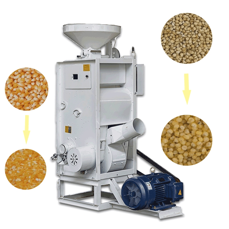 Nueva máquina de desgranado, trituración, eliminación de piedras y pelado de mijo y arroz