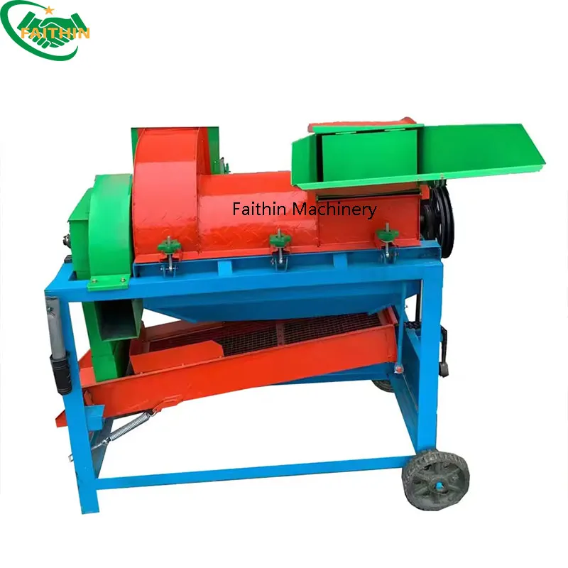 Máquina peladora y trilladora multifuncional de diesel para pequeña escala de sorgo, soja, arroz, trigo y maíz