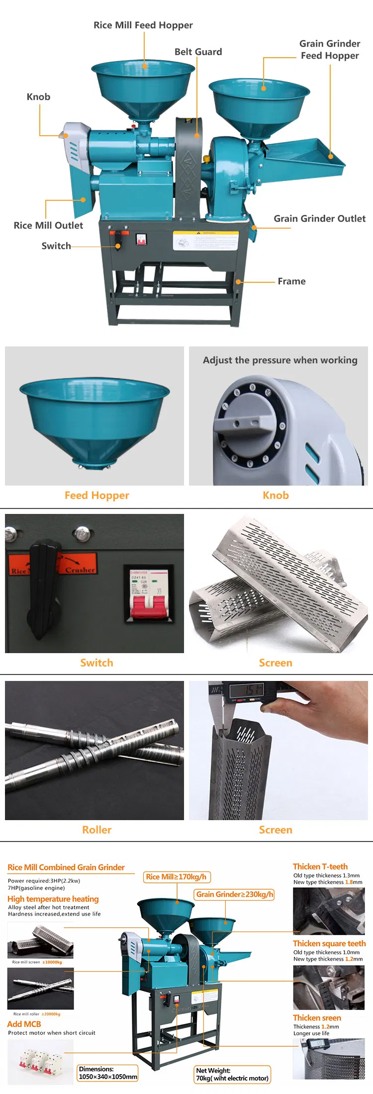 Detalles de la máquina de arroz