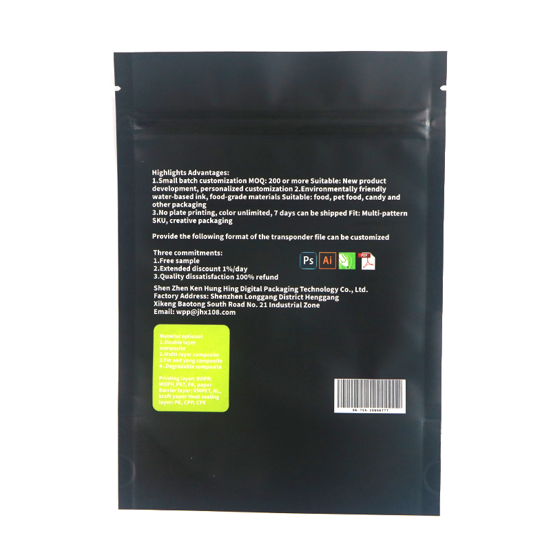 Digital Printing Custom LOGO Kraft Paper Bag Plastic Food Packaging Zipper Bag Kraft Paper Doypack
