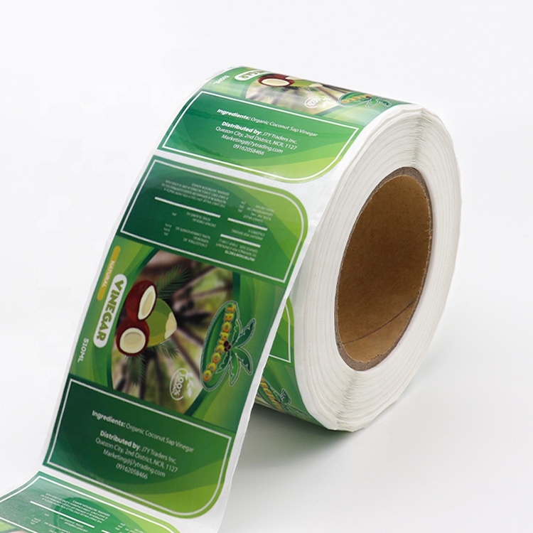 Custom Self Adhesive Package Labels Roll Printed Stickers Waterproof Juice Bottle Food Safety Label For Food Packaging
