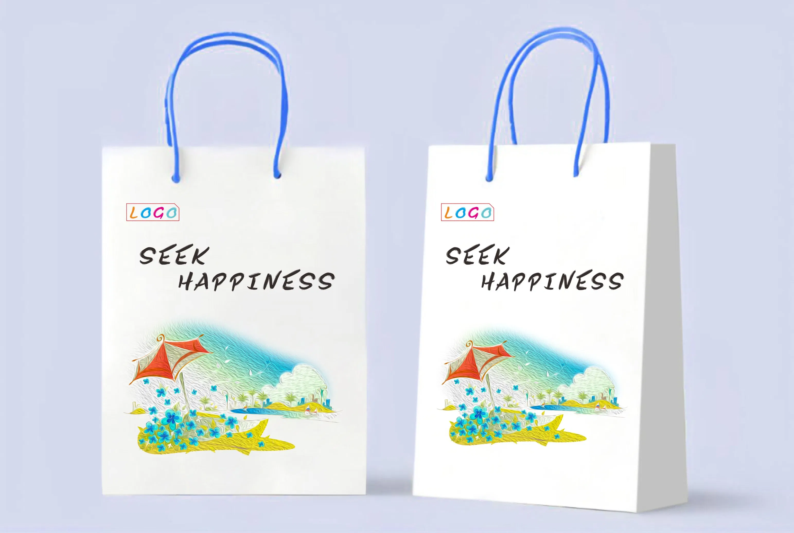 Custom Christmas Gift Storage Packaging Kraft Paper Handbag Gift Shopping Bag Handbag Printing