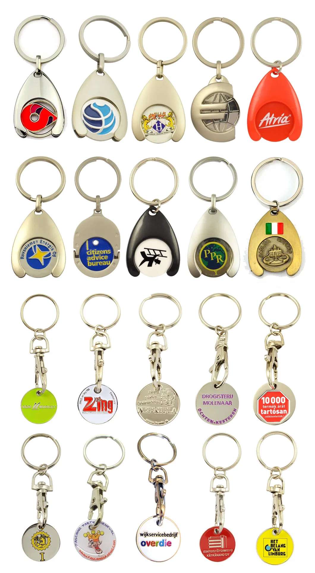 Promotional Customer Logo Trolley Coin Key Tag