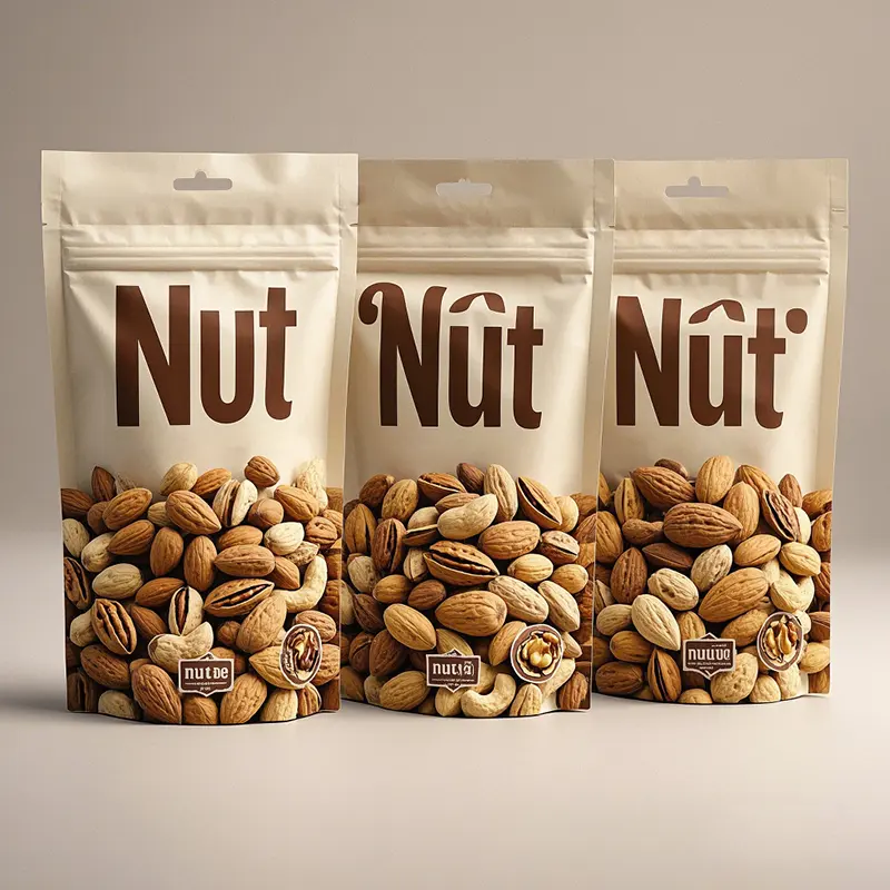 Custom Printed Resealable Plastic Aluminum Foil Zipper Dry Food Snack Nuts Packaging Stand Up Pouch For Food Ziplock Mylar Bags