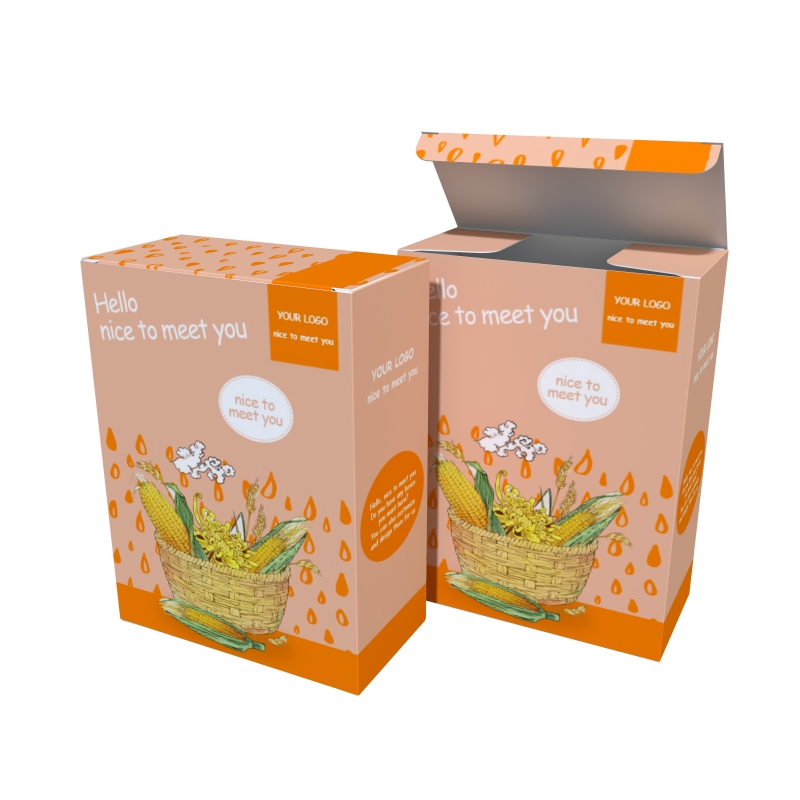 Wholesale Custom Logo Printed Paper Packaging Cardboard Foldable Storage Carton Color Food Folding Box