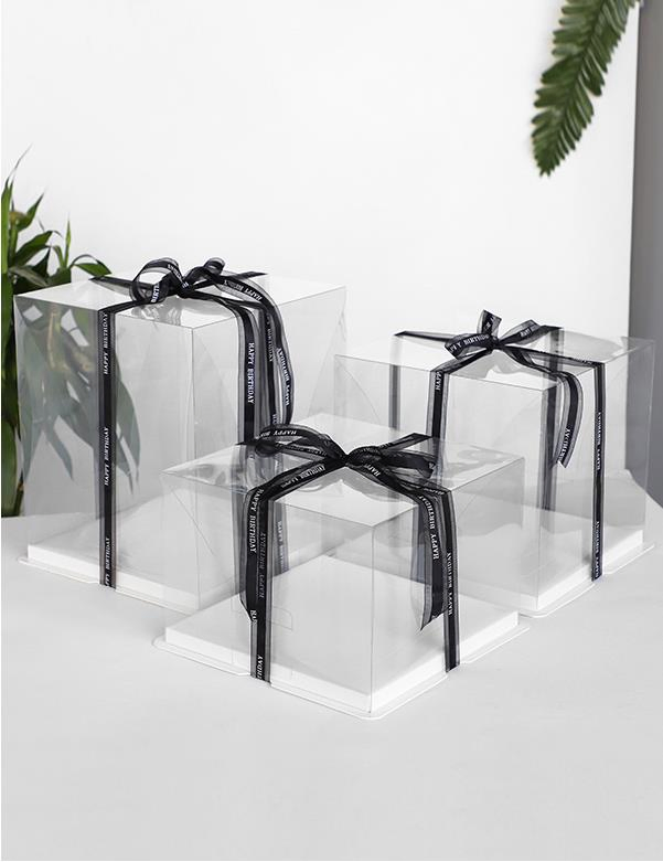 PET/PVC/PP Plastic Promotional Gift Packaging Disposable Food Container for Cake