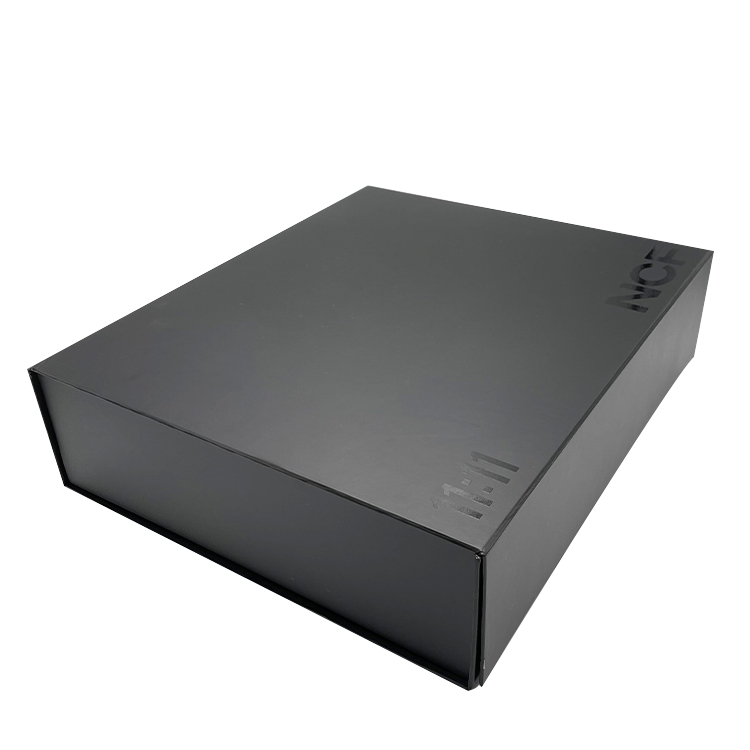 Custom Extra Large Magnetic Folding Gift Packaging Box Matte Black Rigid Paper Matt Lamination Recyclable Wedding Dresses