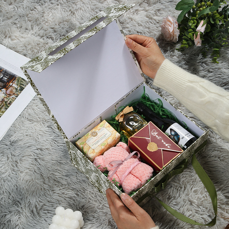 Popular Paper Satin Gift Box Packaging Recyclable Magnet Packaging Rigid Box Custom Logo Cosmetics Paperboard Gift Magnetic Box