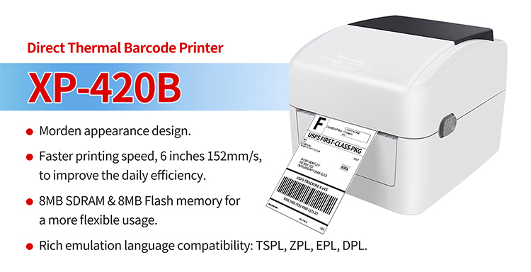 4 Inch USB 4x6 Thermal Printer WIFI Connected Barcode Shipping Label Printer