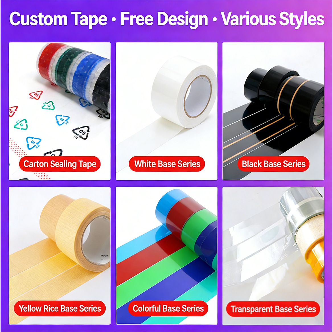 Custom Printed Packing Tape With Logo, Personalized Branded Adhesive Tape For Shipping &amp; Packaging