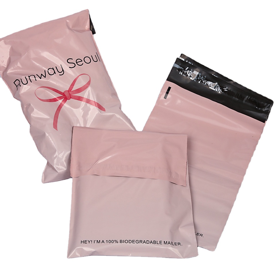 Minfly Custom logo Printing Peach pink Polymailer Express Mailing Bag Express Packaging Shipping Poly Mailer Bags for Clothing