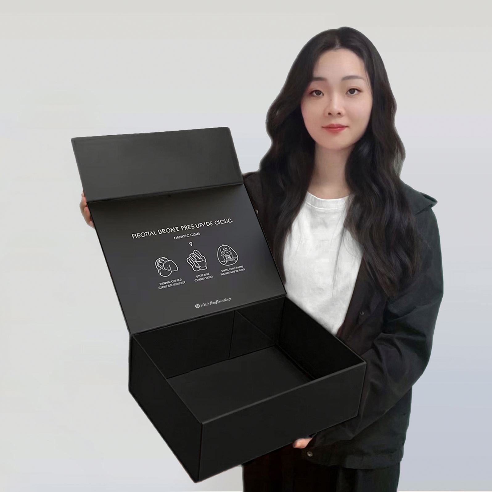 JeyBox Factory Wholesale Custom Handmade Luxury Rigid Paper Cardboard Matt Lamination Sponge Magnetic Closure Gift Box for Socks