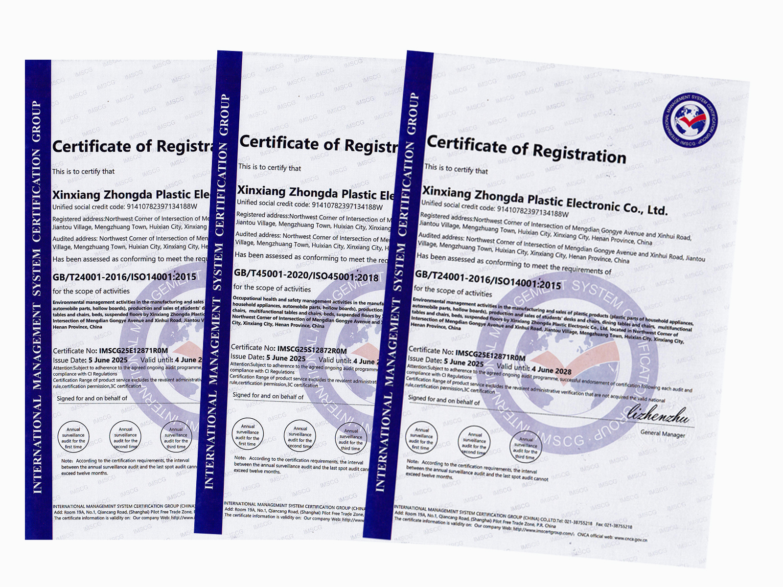 Three systems Certificate