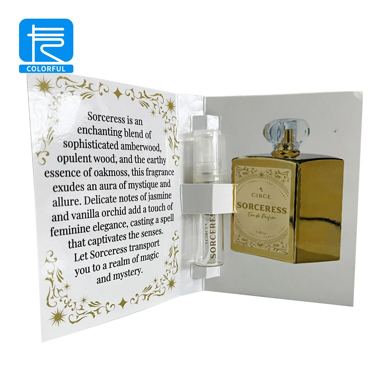 Perfume Cosmetics Sample Packaging Folding Card 2ml 5ml Holding Card Customized Printing