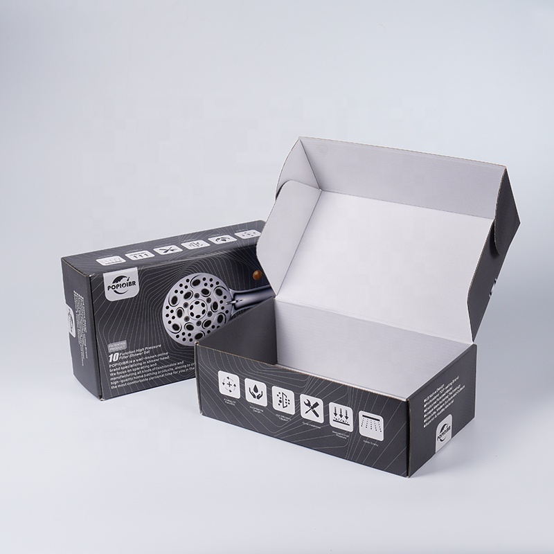 Soy Ink Custom Print Cardboard Shower Box Shower Head Paper Product Shipping Gift Box Paper Mailer Box