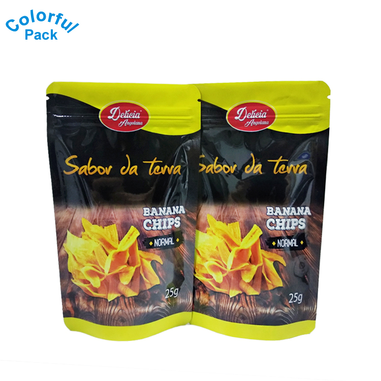Custom Printed 50g 100g 250g 500g Plastic Stand up Pouch Moisture Proof Snack Food Plantain Cookie Candy Chips Packaging Bags