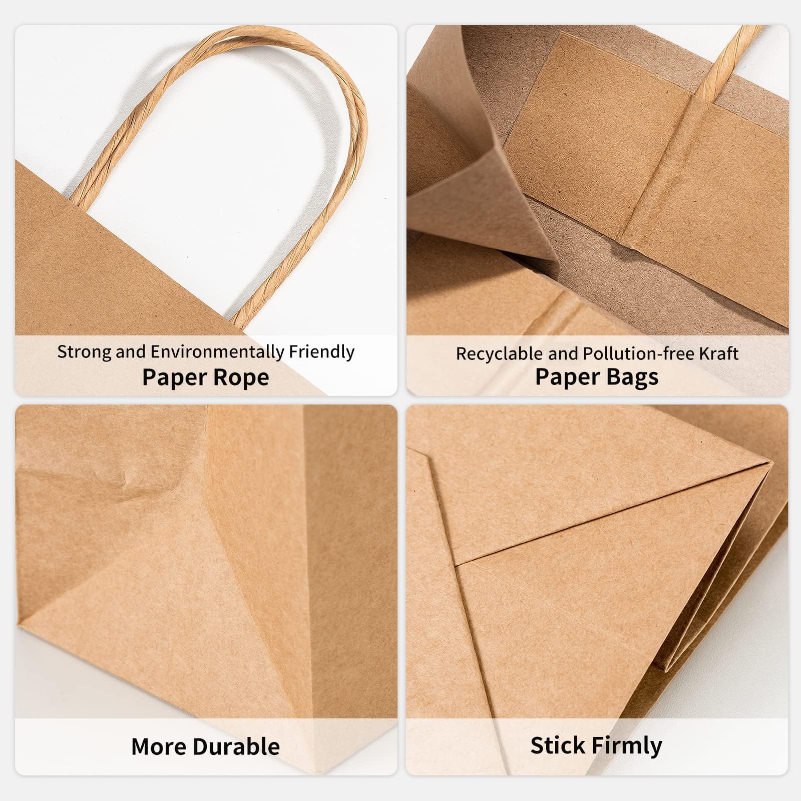 Compostable Kraft Paper Colorful Bag With Handle Disposable Food Packaging for Takeaway Shopping Custom Logo Wholesale Supplier