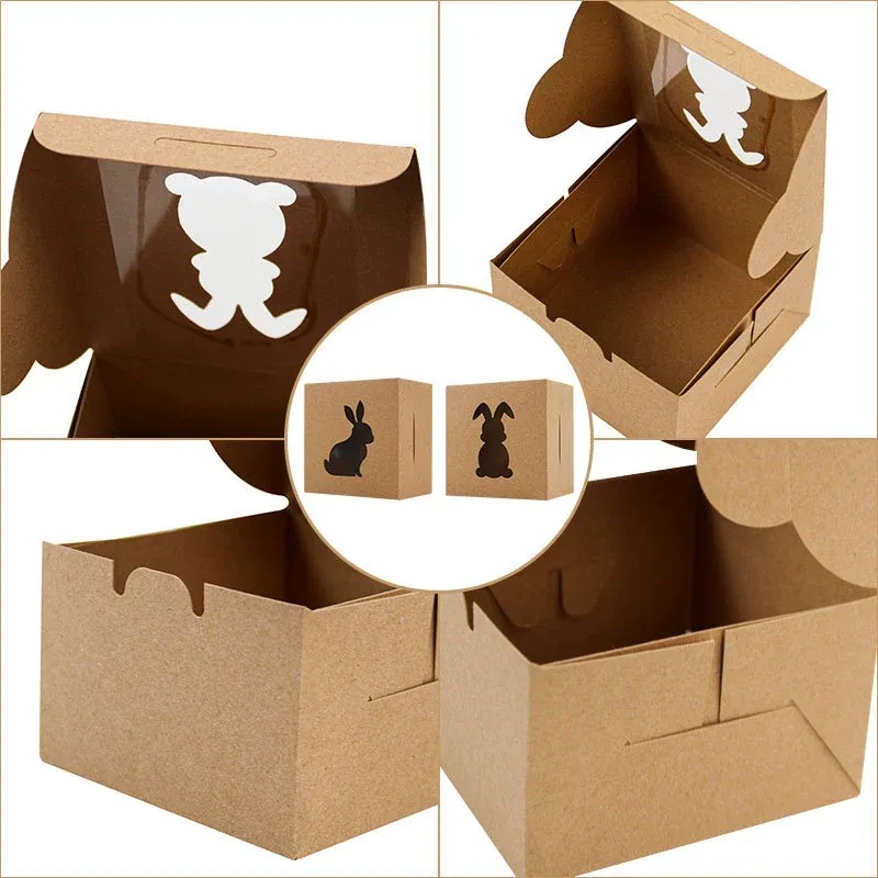 Recyclable Rigid Corrugated Board Easter Bunny Birthday Gift Box Window Customizable Logo/Graphic Design Matte Finish Custom