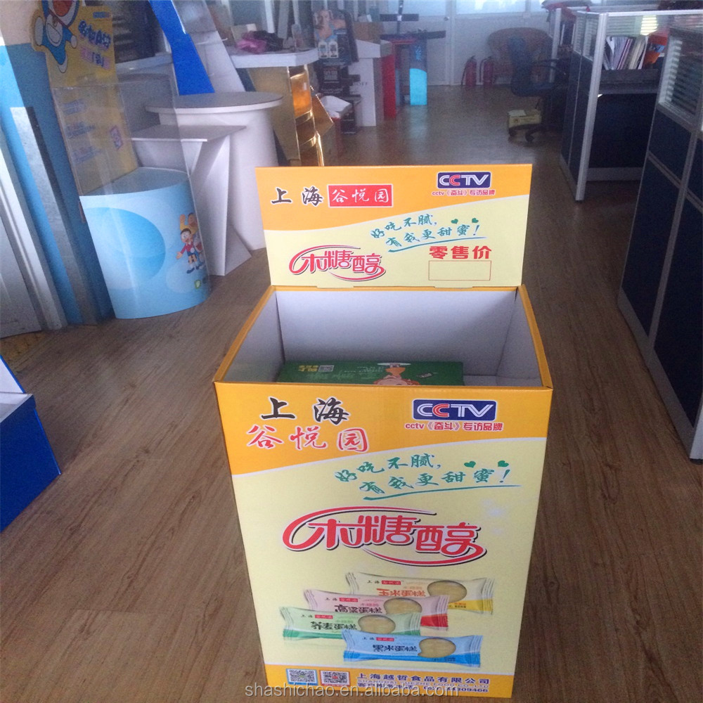 Custom Eco-friendly Supermarket PDQ Display Cardboard Box Custom Color Logo for Counter Top POS Retail Store Shopping Showcase